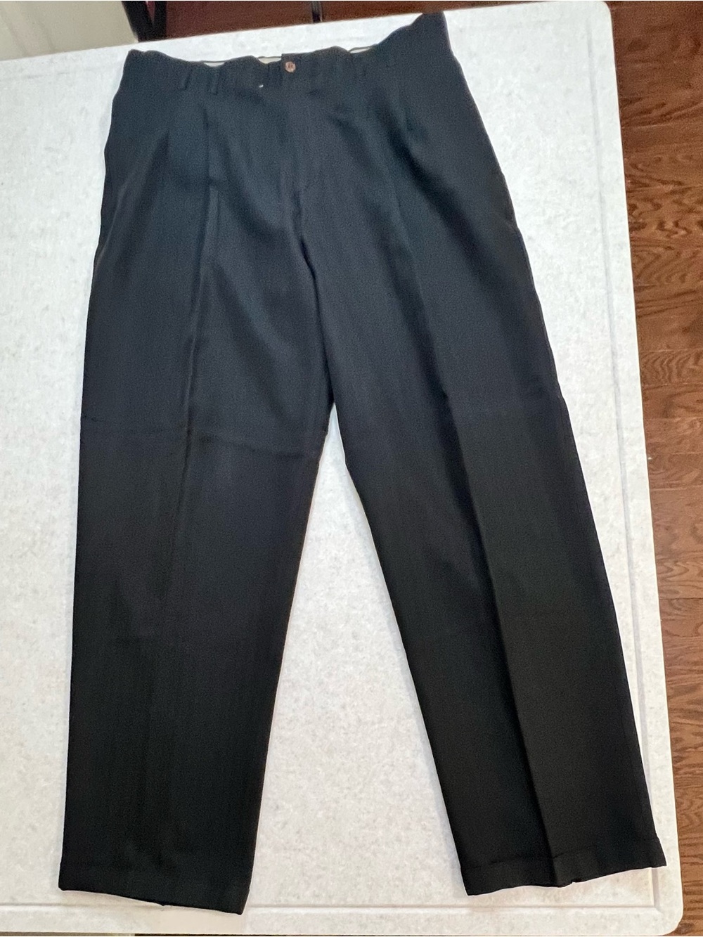 🔥 La Cabana Premium Blend Black Pleated Dress Pants 36x34
